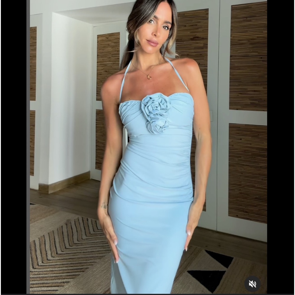 Zara blue rose dress